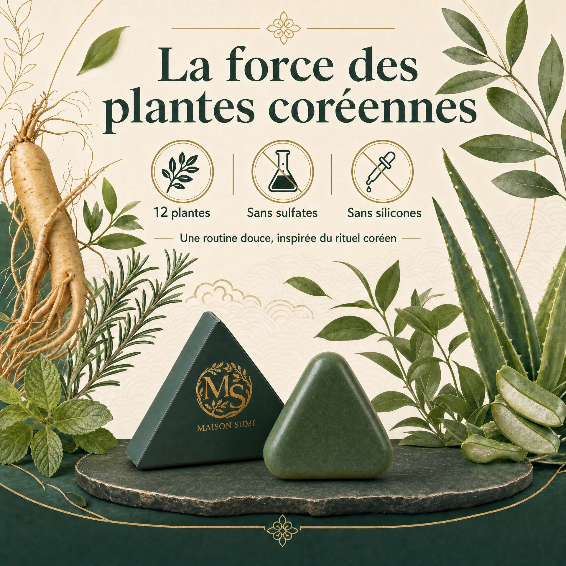 Savon Anti-Chute| 12 Plantes Coréennes Naturelles