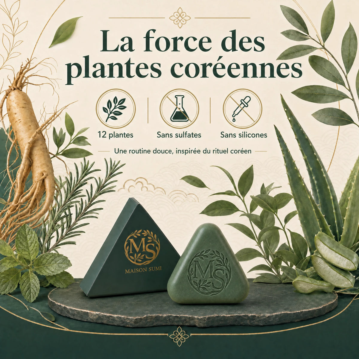 Savon Anti-Chute| 12 Plantes Coréennes Naturelles